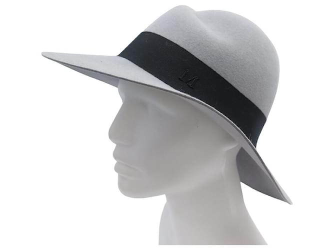 NEW MAISON MICHEL VIRGINIE S HAT IN GRAY FELT GRAY FELT HAT Grey  ref.1055295