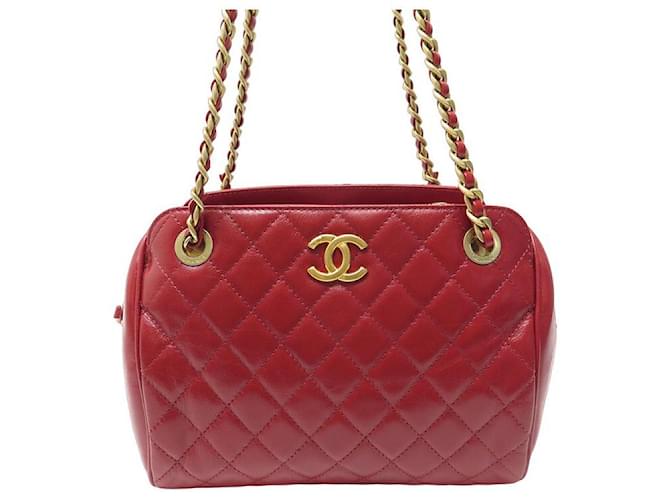 NEW CHANEL BOWLING HANDBAG QUILTED LEATHER CC LOGO CROSSBODY HAND