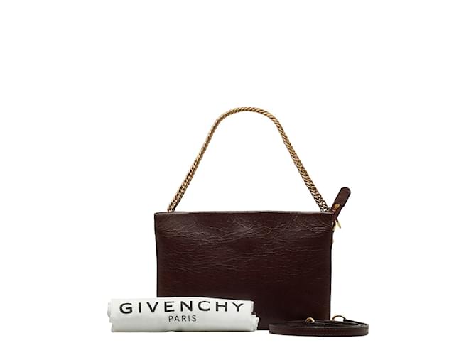 Givenchy Croce in pelle3 Tessuto Crossbody Bag Marrone  ref.1055458