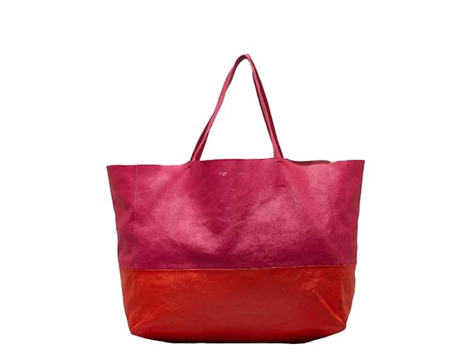 Céline Zweifarbige horizontale Cabas-Tasche Pink Leder Kalbähnliches Kalb  ref.1055459