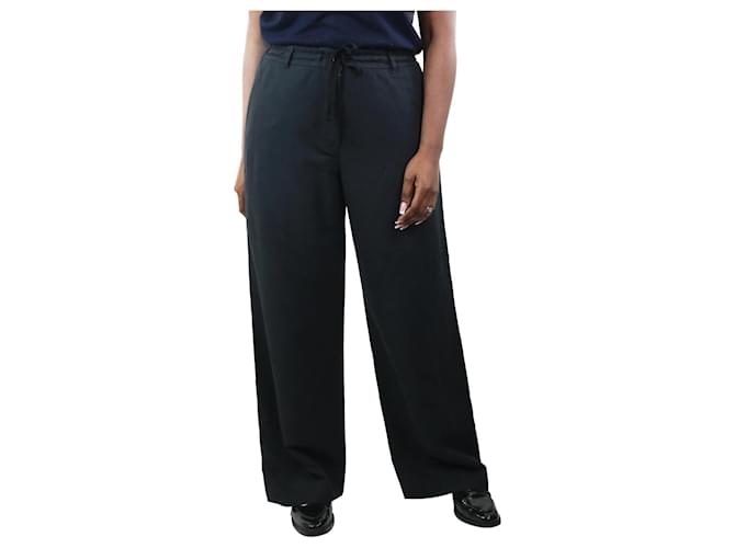 The row Navy blue silk and linen blend pocket trousers - size US 8  ref.1055485