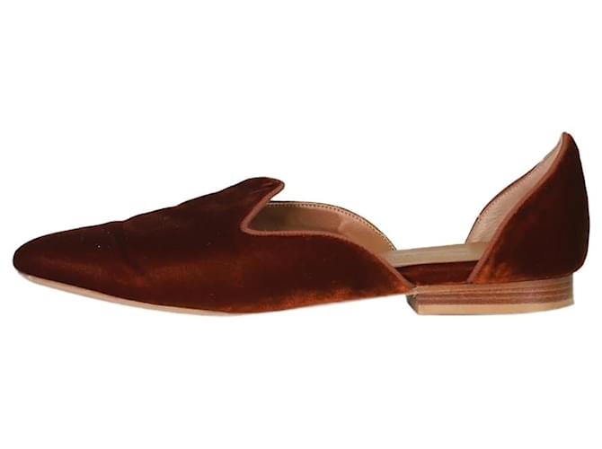 Autre Marque Flache Schuhe aus rostorangem Samt – Größe EU 39  ref.1055486