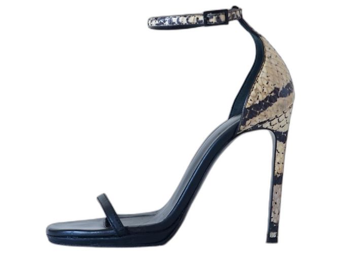Sandali Saint Laurent Jane Neri Beige Pelle Nero
