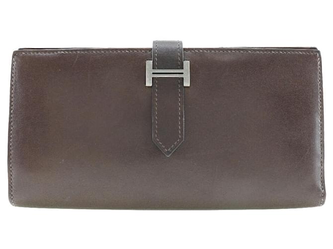 Hermès Béarn Brown Leather  ref.1055733