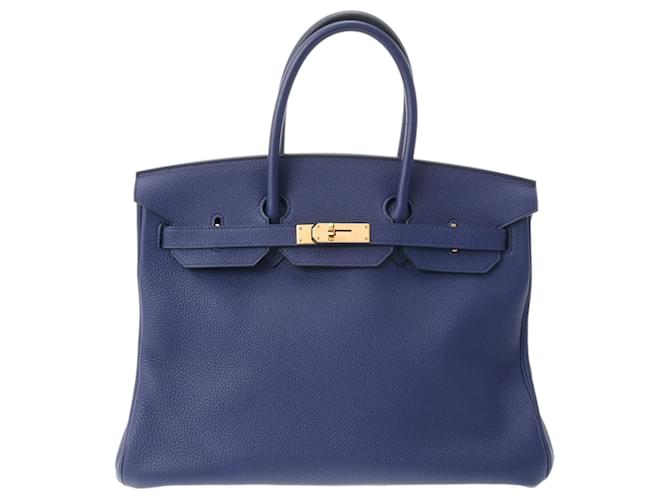 Hermès Birkin 35 Navy blue Leather  ref.1055773