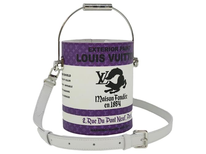 LOUIS VUITTON LV Bolso de hombro pintado en forma de lata PVC Cuero Púrpura M81590 autenticación 51895EN  ref.1055816