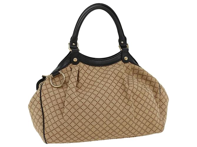 GUCCI Diamante Shoulder Bag Canvas Leather Beige 211944 Auth ep1506 Cloth  ref.1055846