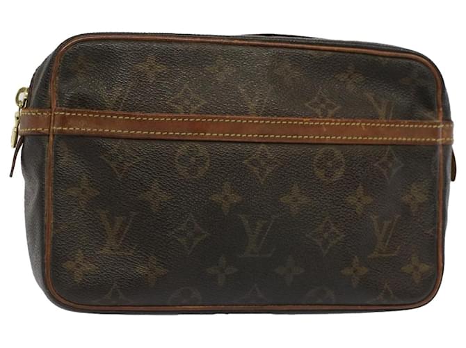 Louis Vuitton Monogram Compiegne 23 Bolsa de Embreagem M51847 Autenticação de LV 51744 Monograma Lona  ref.1055887