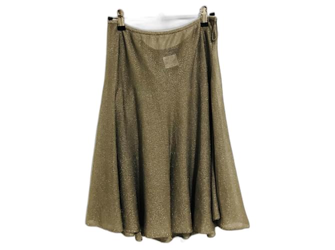 Chanel Shimmer Flare Skirt Silvery Grey Polyester Viscose  ref.1055995