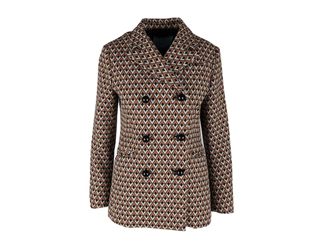 Double Prada chaqueta con botones y forro con estampado geométrico Multicolor  ref.1056029