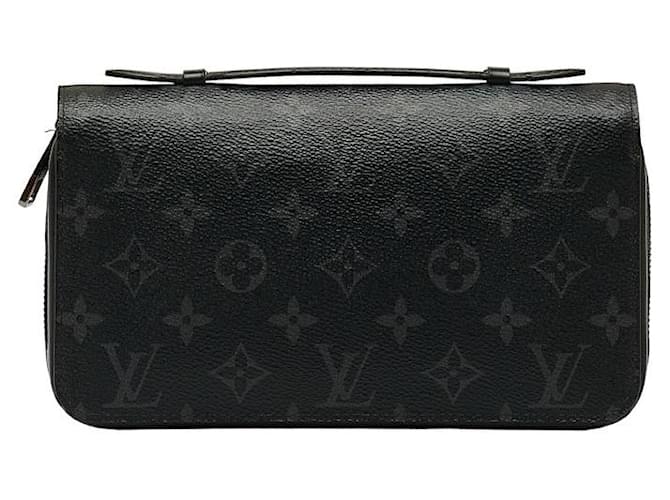 Louis Vuitton Monogram Eclipse Zippy XL Portefeuille Toile Long Portefeuille M61698 en bon état Noir  ref.1056073