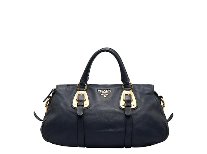 Prada Leather Handbag Blue Pony-style calfskin  ref.1056074