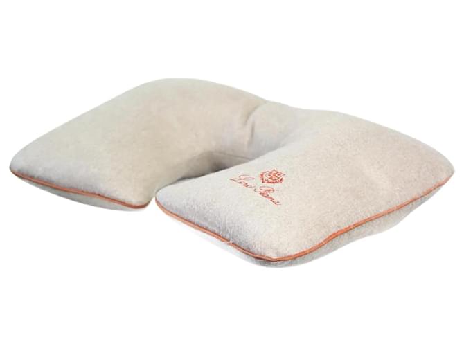 Loro Piana Grey neck pillow with orange trim  ref.1056111