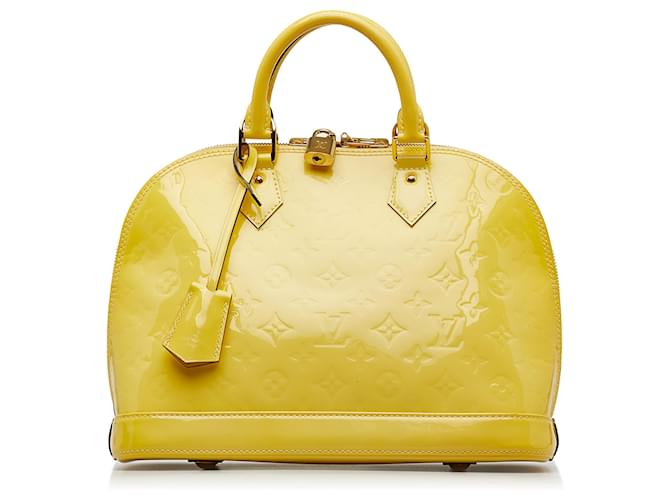 Louis Vuitton Yellow Monogram Vernis Alma PM Leather Patent leather  ref.699005 - Joli Closet