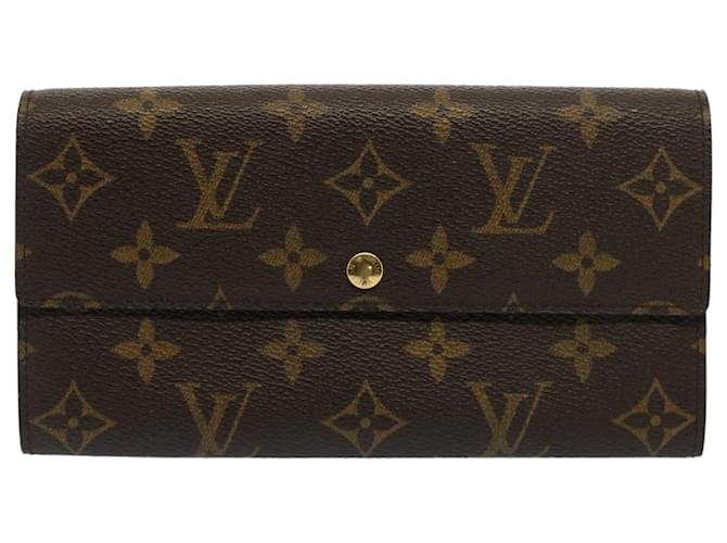 Louis Vuitton Porte-monnaie et porte- carte Brown Cloth  ref.1056188