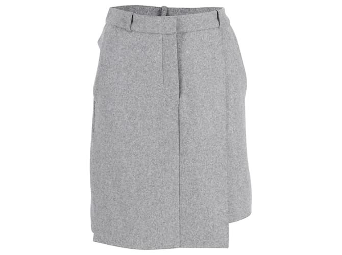 Acne Studios Knee Length Skirt in Grey Wool  ref.1056382
