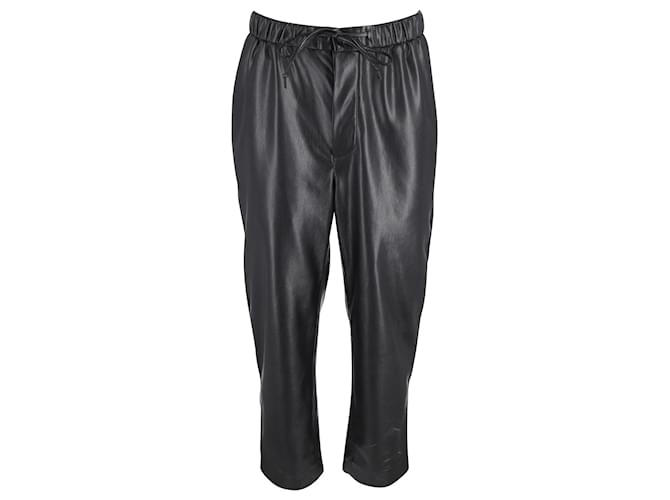 Nanushka Nanuskha Drawstring Pants in Black Faux Leather Synthetic Leatherette  ref.1056392