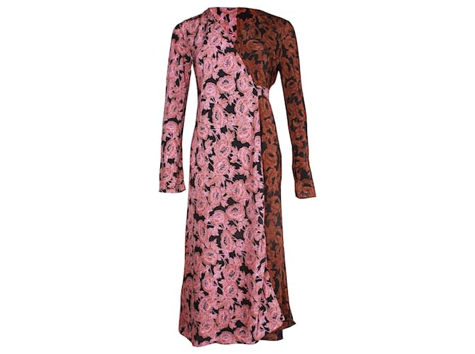 Diane von Furstenberg Tilly Crepe De Chine Wrap Dress in Floral Print Silk  ref.1056399