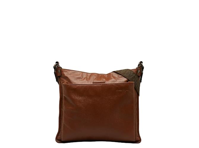Salvatore Ferragamo Leather Crossbody Bag EO-24 9034 Brown  ref.1056429