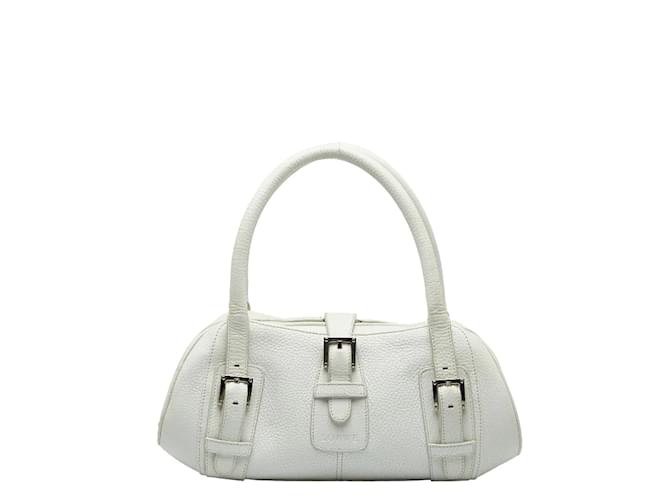 Loewe Senda-Handtasche aus Leder Weiß  ref.1056447