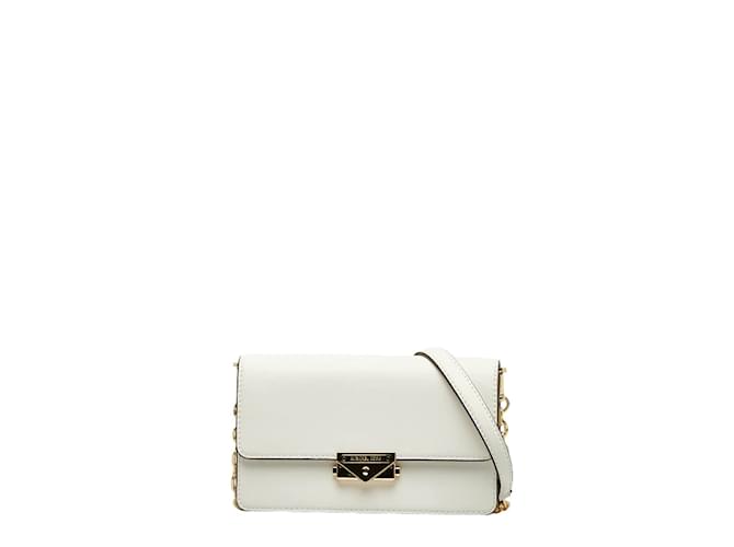 Michael Kors Leather Cece Clutch on Chain Plastic Clutch Bag 35R3G0EC6O in Excellent condition White  ref.1056448