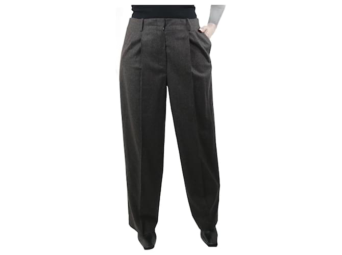 The row Grey pleated wool trousers - size US 10  ref.1056477