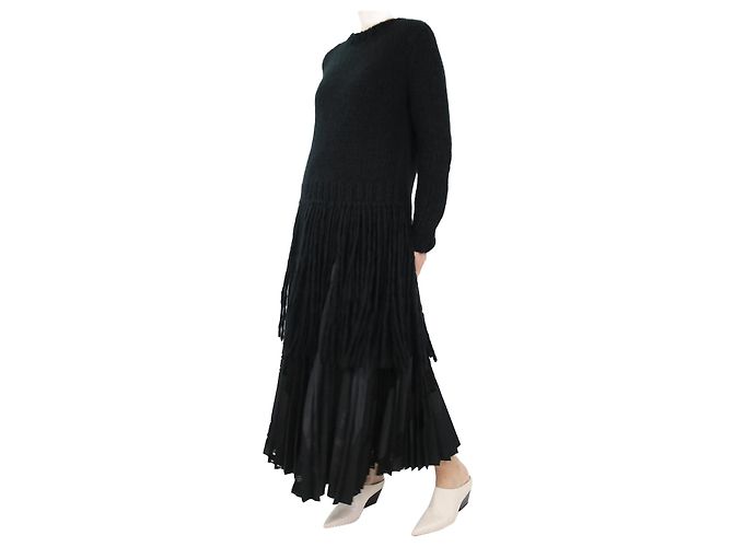 Gabriela Hearst Schwarzer Pullover aus Kaschmir mit Fransen – Größe S