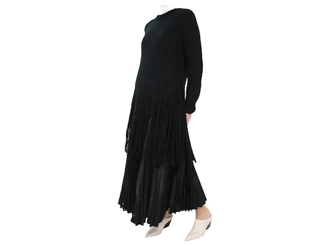 Gabriela Hearst Suéter de cashmere preto com franjas - tamanho S Casimira  ref.1056500