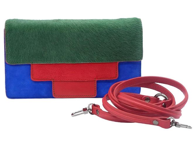 Jamin Puech Portefeuille color block vert