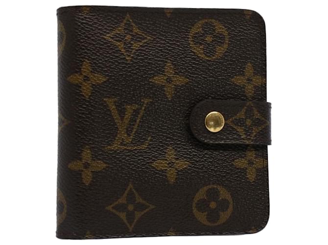 Louis Vuitton Compact zip Brown Cloth  ref.1056552
