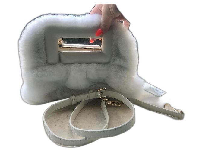 Bolsa de mão Lancel Cocoon Mini Pelo Branco