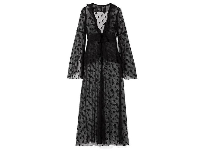 Anna Sui shooting star tulle light coat Black