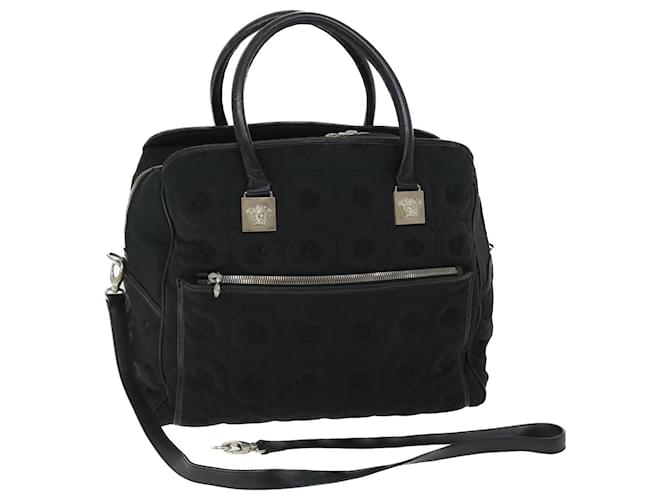Gianni Versace Boston Bag Canvas Black Auth bs7914 Cloth  ref.1056747