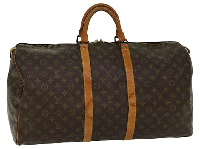 Louis Vuitton Monogram Keepall 55 Boston Bag M41424 LV Auth 52392 Cloth  ref.1056757