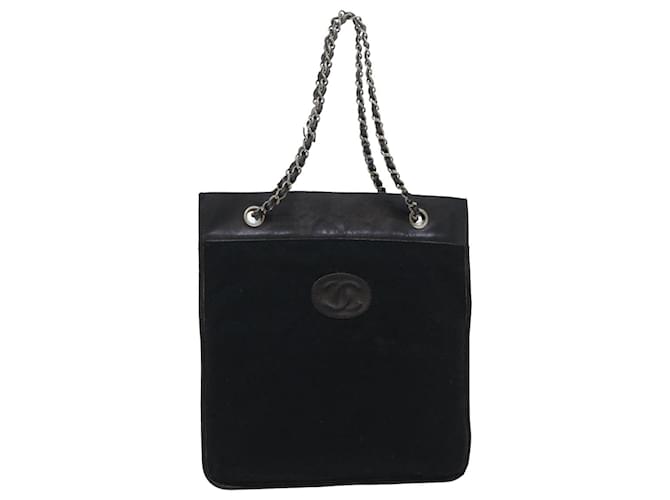 CHANEL Shoulder Bag Cotton Black CC Auth bs7858  ref.1056788