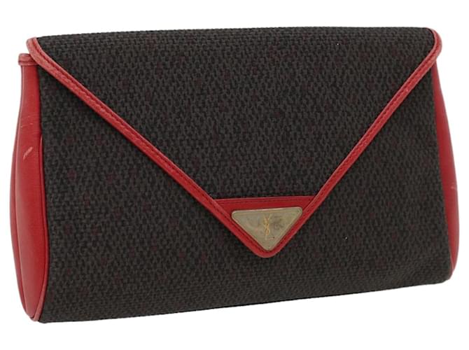 SAINT LAURENT Clutch Bag PVC Leather Red Auth bs7992  ref.1056864