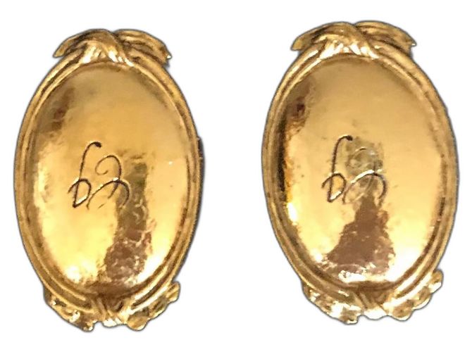 Boucles d'oreilles clips Charles Jourdan dorées CJ