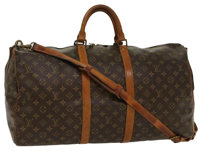 Louis Vuitton Keepall Bandouliere 55 Brown Cloth  ref.1056938
