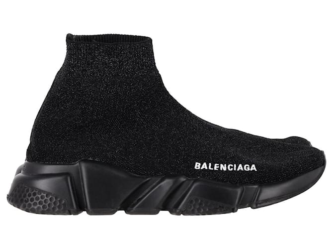 Balenciaga-Geschwindigkeit 2.0 Glitzer-Sneaker aus schwarzem Polyamid Nylon  ref.1057060