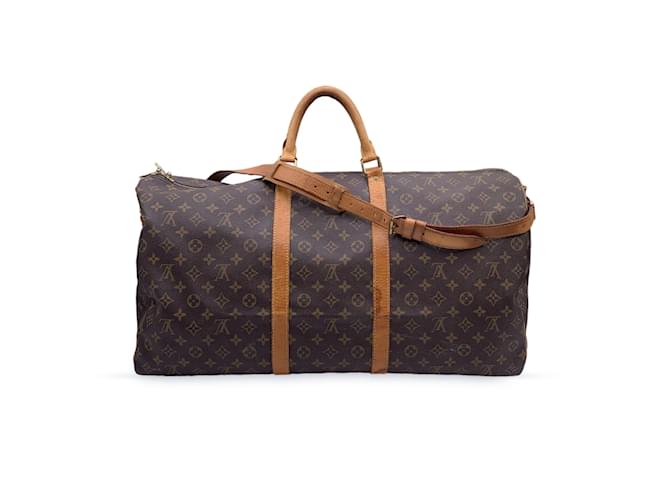 Louis Vuitton Monogram Keepall Bandouliere 60 Travel Bag M41412 Brown Cloth  ref.1057069