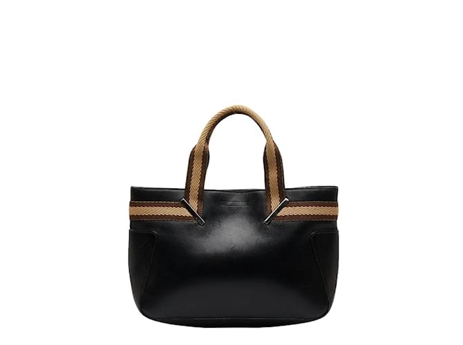 Gucci Leather Web Handbag 000 0860 Black  ref.1057096