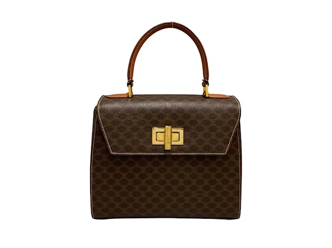 Céline Macadam Canvas Top Handle Bag Brown Cloth  ref.1057097