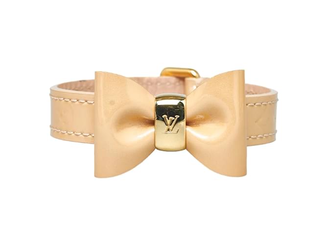 Louis Vuitton Bracelet Monogramme Vernis Noeud Cuir Rose  ref.1057106