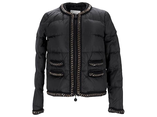 Moncler Chain Link Puffer Jacket in Black Polyamide Nylon  ref.1057556