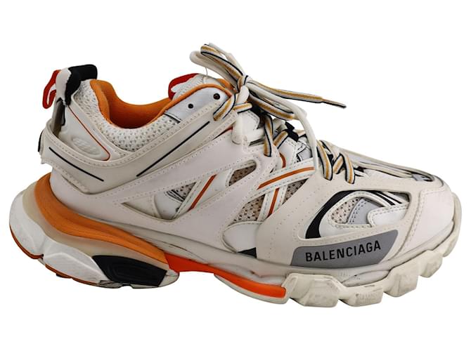 Day Sneakers Track di Balenciaga in Poliuretano Bianco Arancione Plastica  ref.1057589