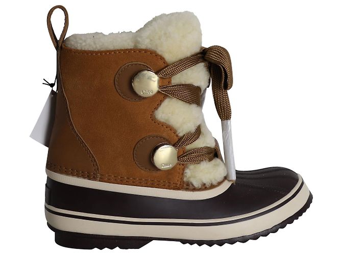 Chloé Botas de caminhada Chloe X Sorel em camurça marrom e couro de bezerro