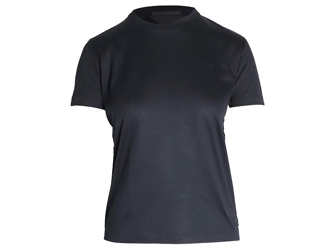 Camiseta Prada Back Logo em algodão preto