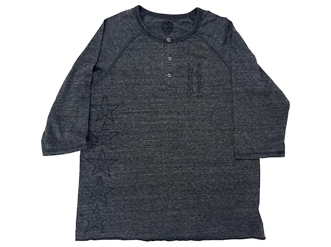 Camiseta larga con manga tres cuartos Chrome Hearts Negro Algodón  ref.1057603