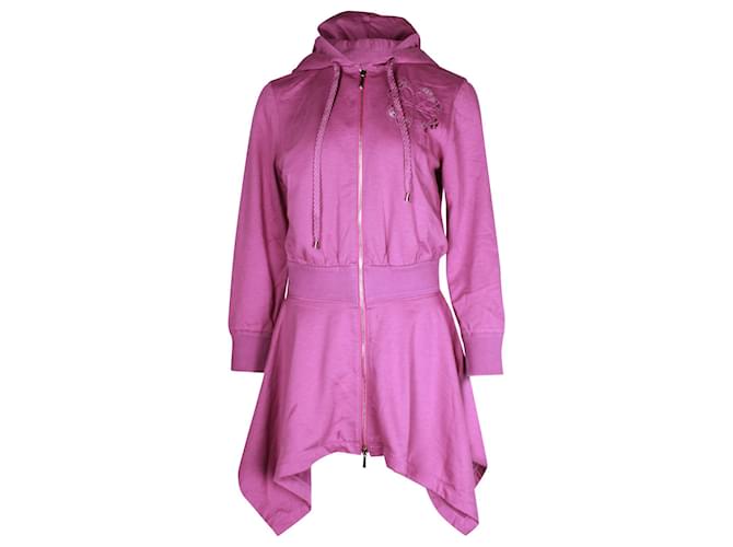 Veste à capuche asymétrique Chanel en coton violet  ref.1057609