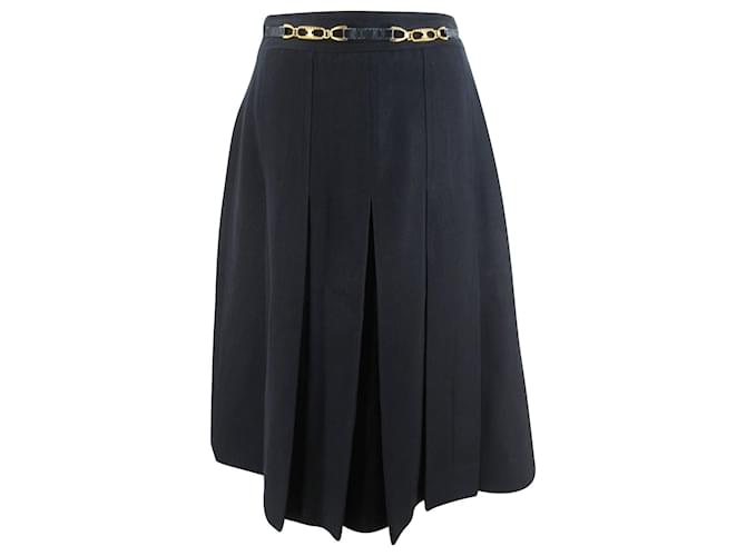 Céline CELINE Vêtement Jupe Garnitures Dorées Taille S Coton Noir  ref.1057615